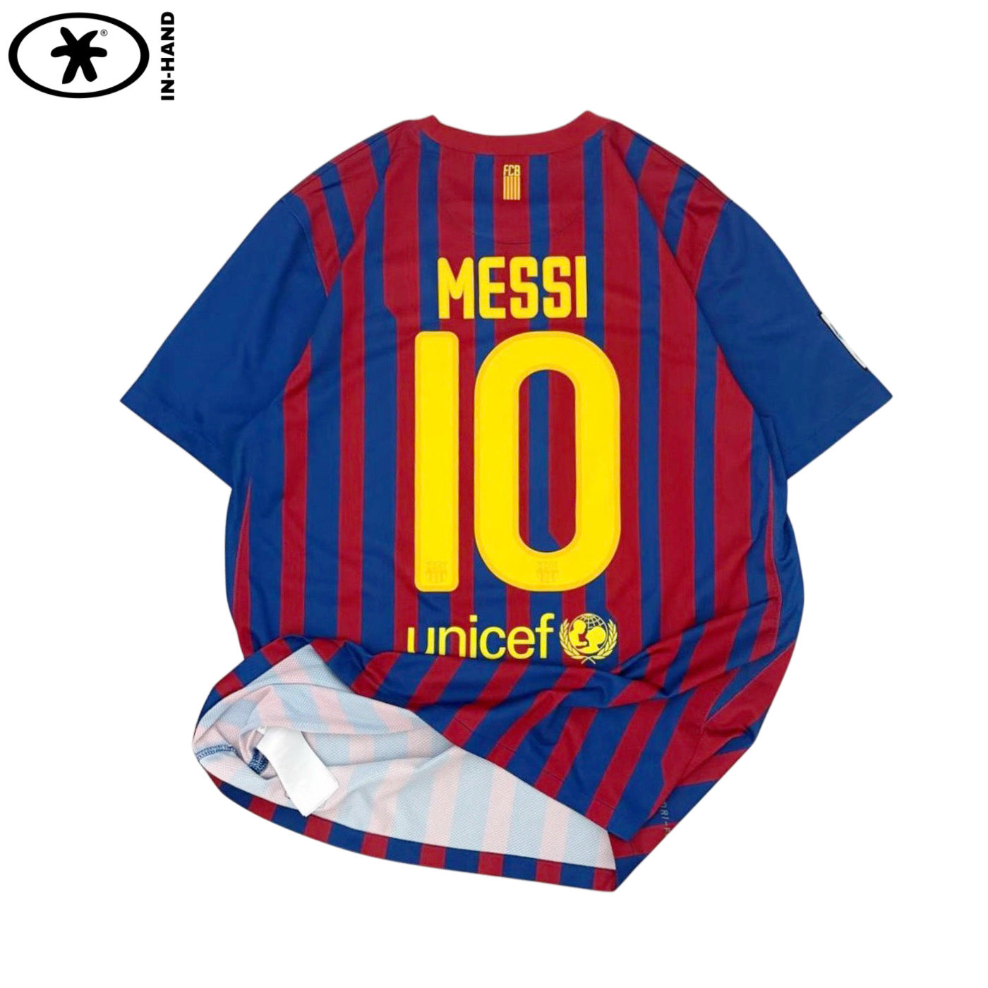 Authentic 2011-12 Barcelona Home Men’s Large Messi 10