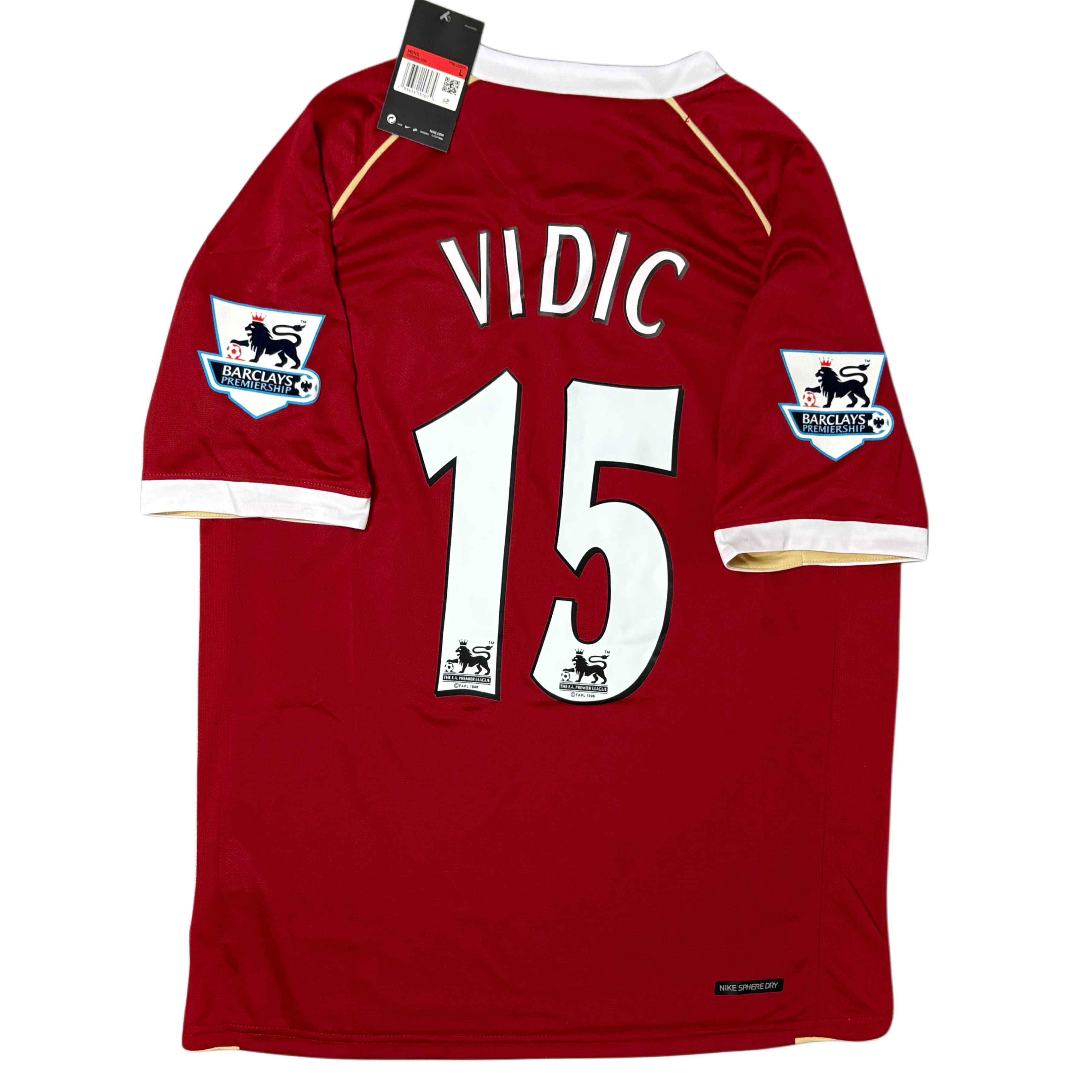 2006/07 Manchester United Home ‘VIDIC 15’ Adult men’s Large